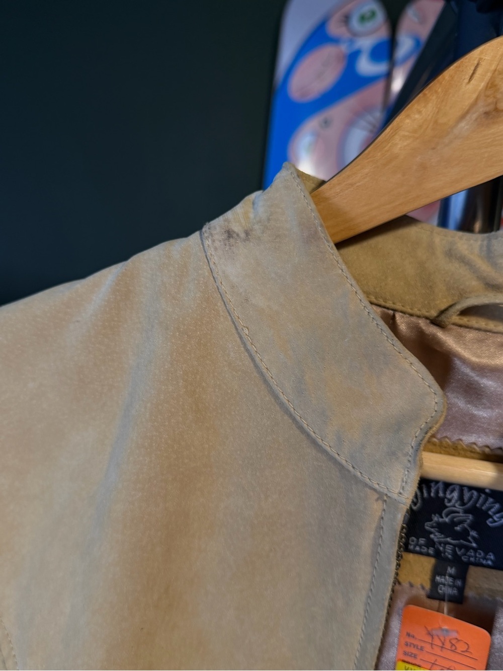 Suede Fringe Women's Jacket in Tan new with tags flying pig nv leather - Picture 9 of 11